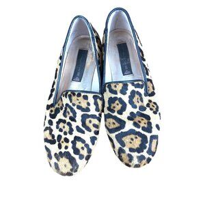 Steve Madden womens flat loafers size 6 pony hair leather trim